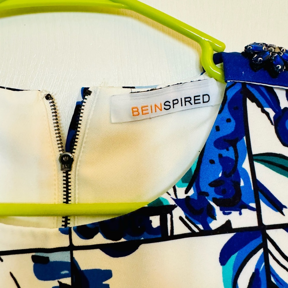 Be Inspired Blue And Red Patterned Mini Dress - image 3